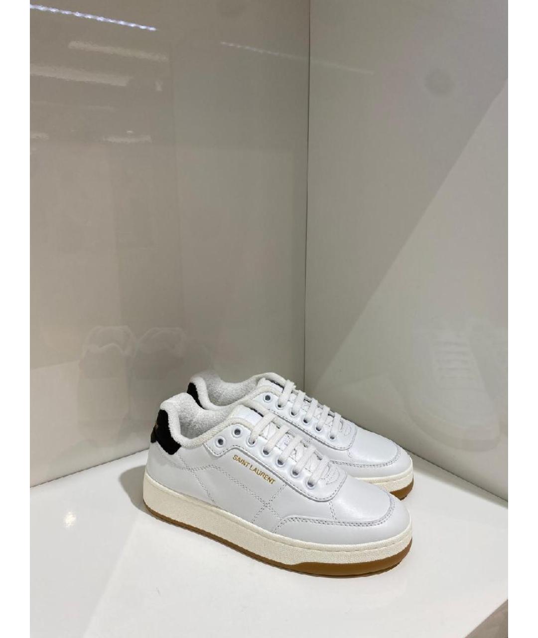 SAINT LAURENT Белые кожаные кеды, фото 2