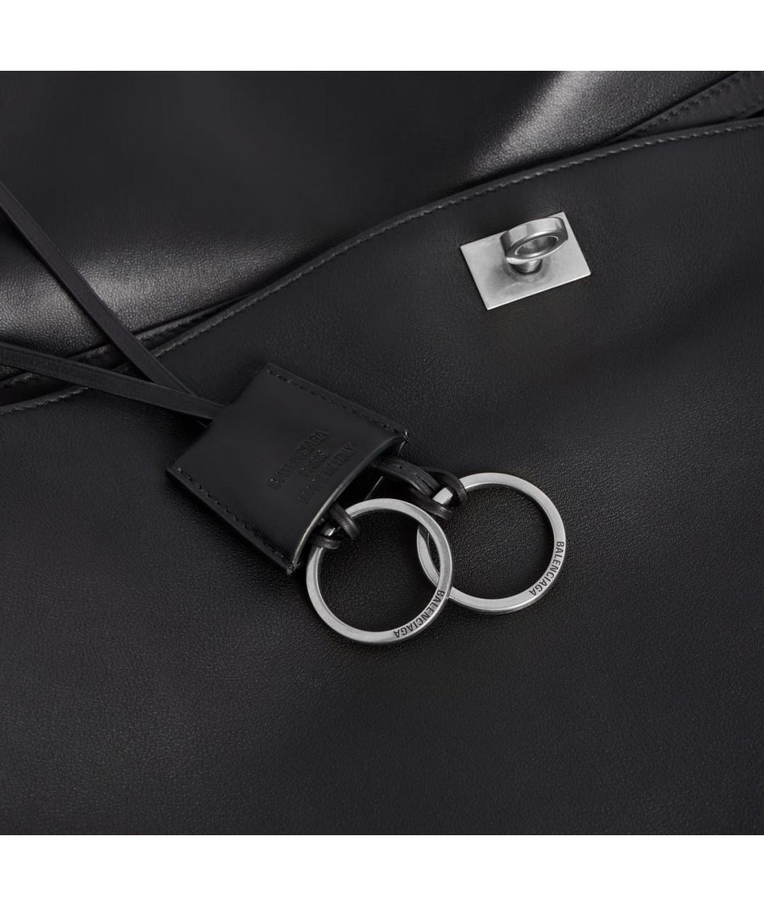 BALENCIAGA Черная кожаная сумка с короткими ручками, фото 6