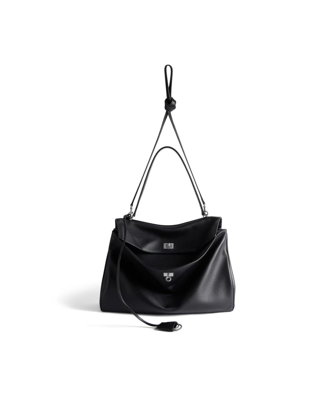 BALENCIAGA Черная кожаная сумка с короткими ручками, фото 4