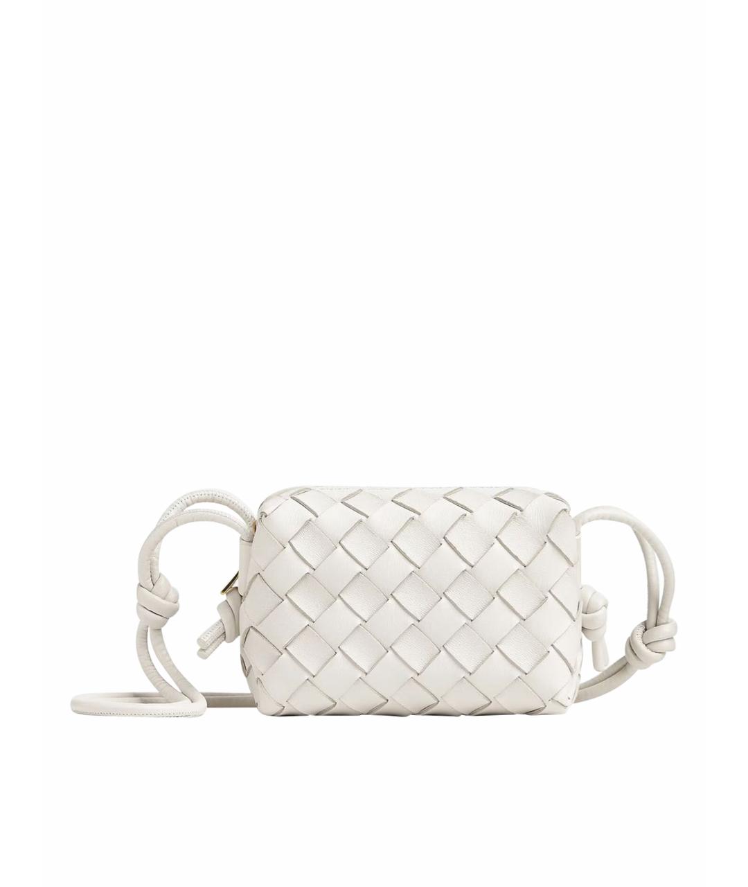 BOTTEGA VENETA Белая кожаная сумка через плечо, фото 1