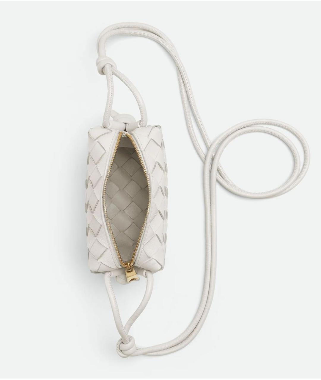 BOTTEGA VENETA Белая кожаная сумка через плечо, фото 2