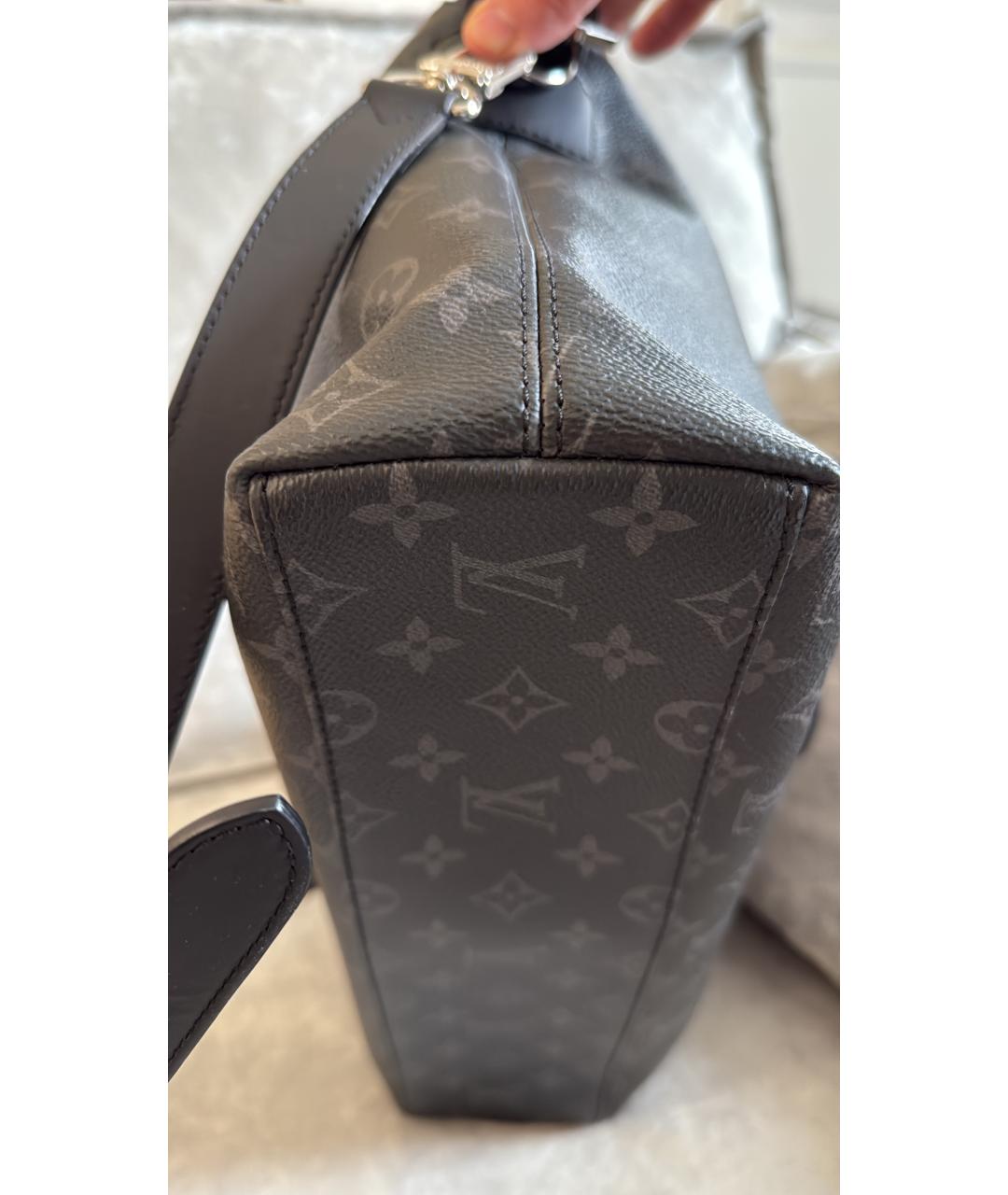 LOUIS VUITTON Черный кожаный портфель, фото 3