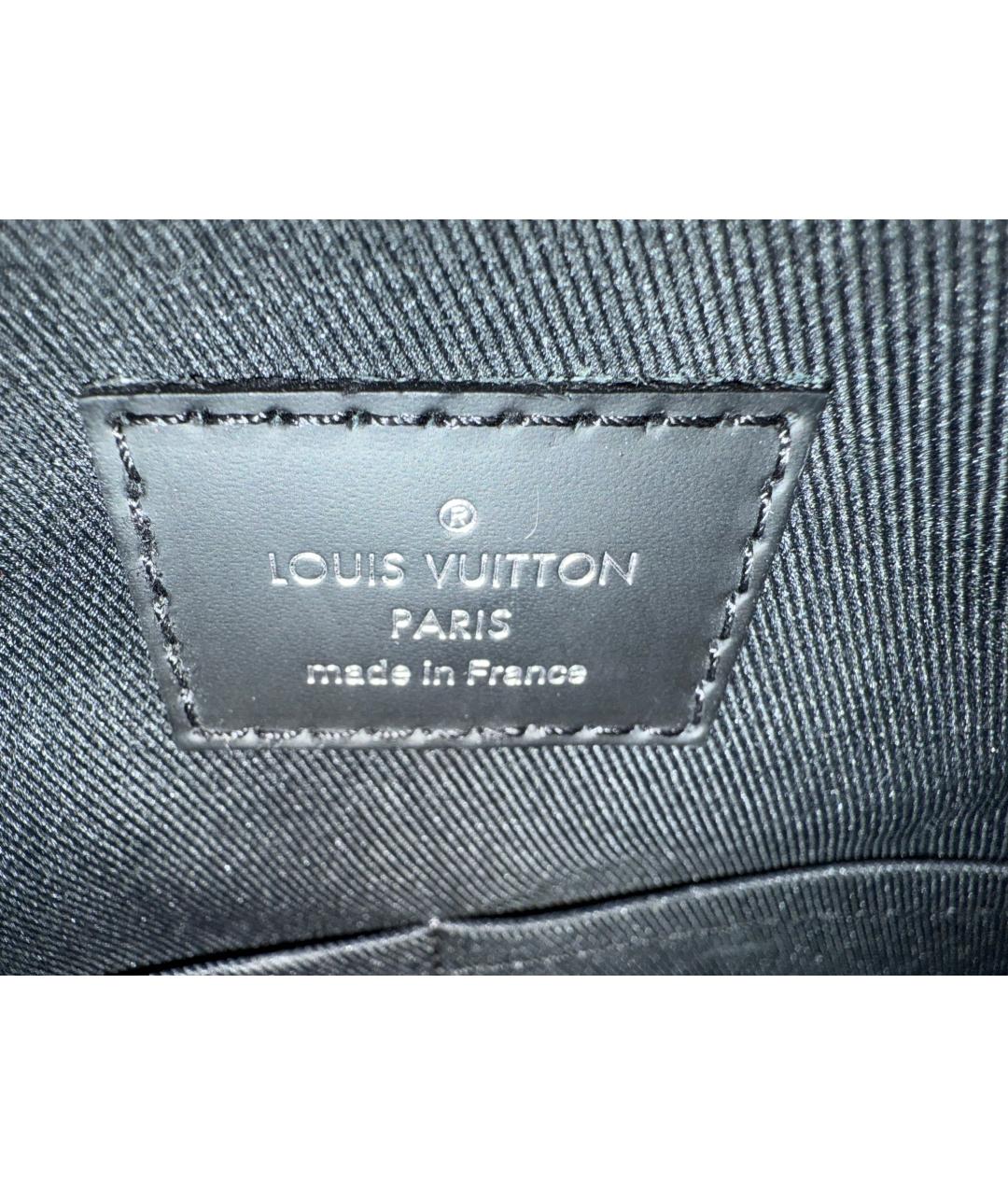 LOUIS VUITTON Черный кожаный портфель, фото 6