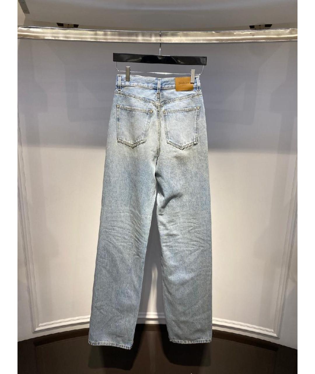 SAINT LAURENT Голубые прямые джинсы, фото 2