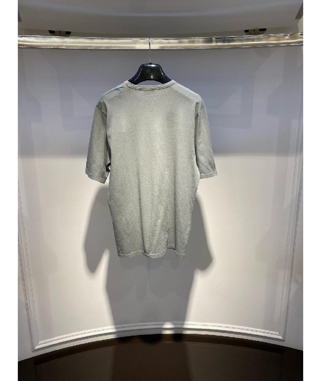 SAINT LAURENT Серая хлопковая футболка, фото 3