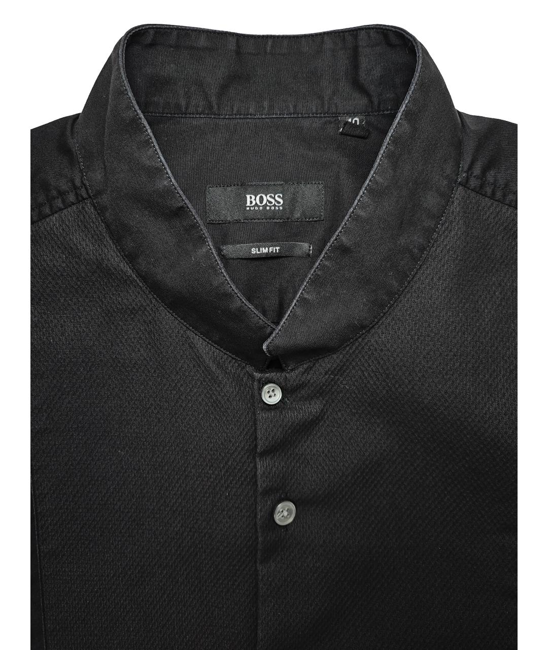 HUGO BOSS Черная хлопковая классическая рубашка, фото 3