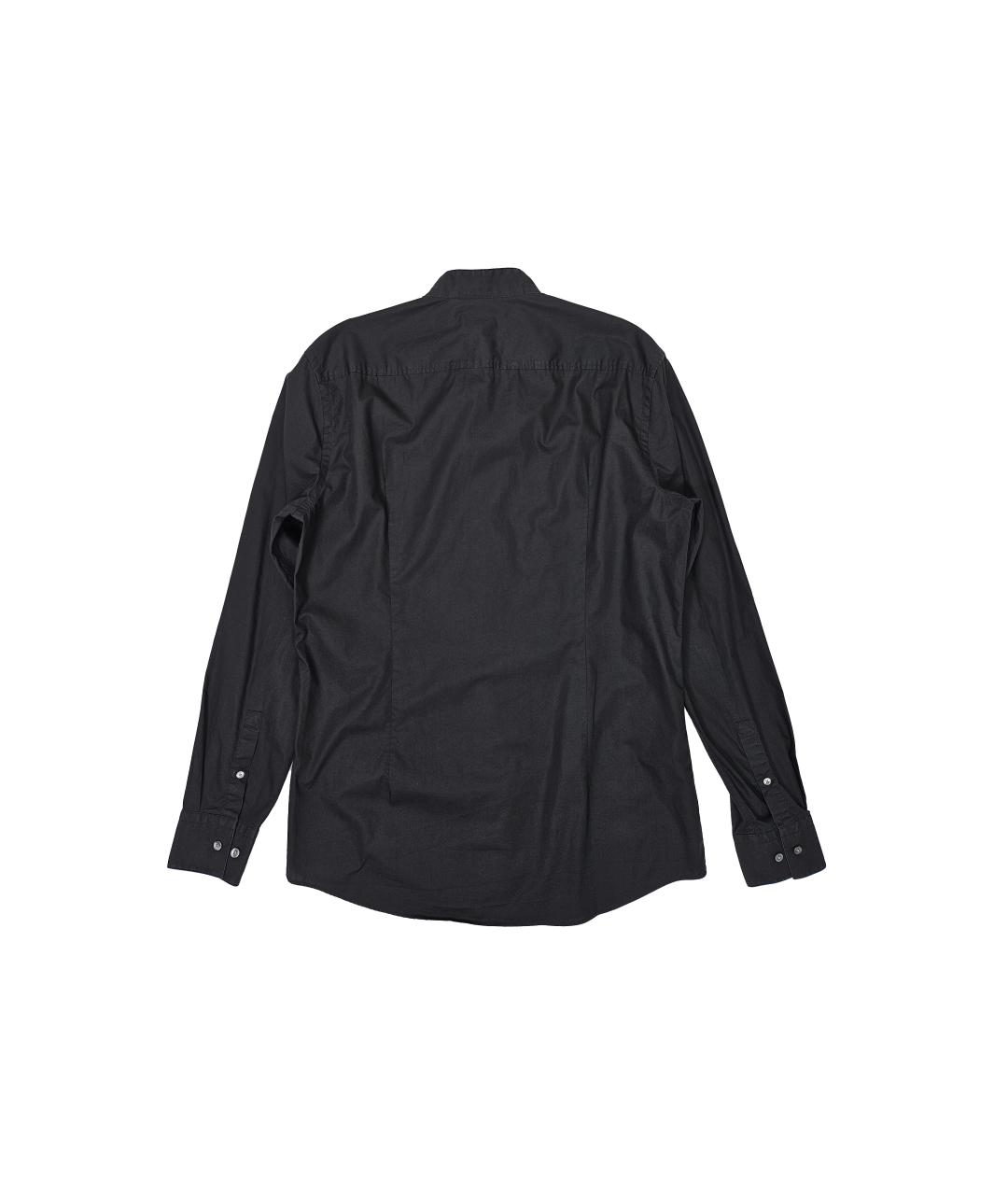 HUGO BOSS Черная хлопковая классическая рубашка, фото 2