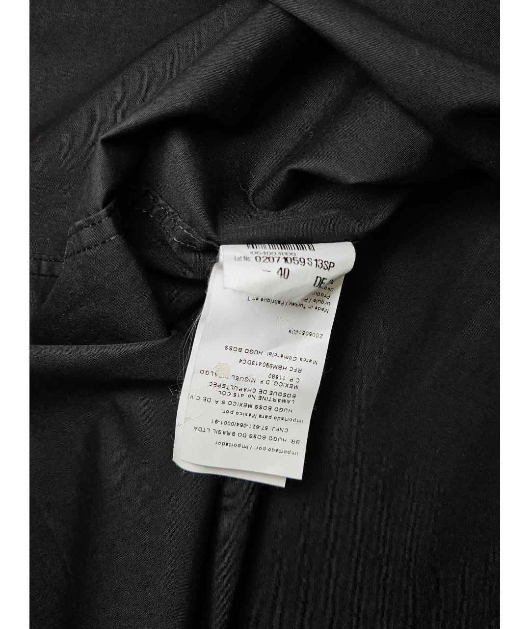 HUGO BOSS Черная хлопковая классическая рубашка, фото 5