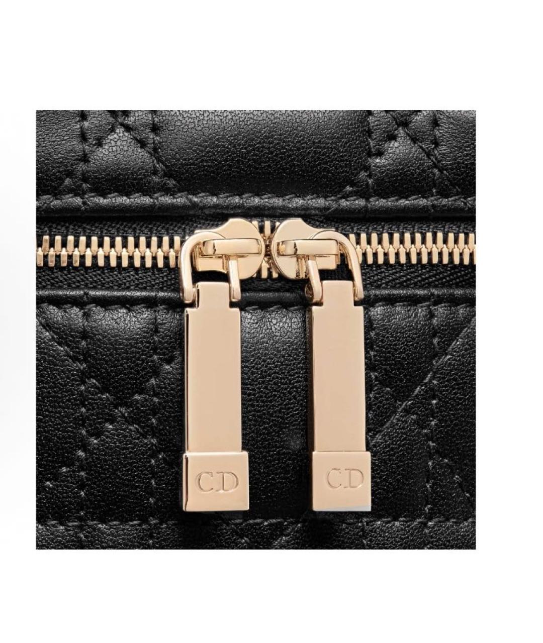 CHRISTIAN DIOR Черная кожаная сумка с короткими ручками, фото 6