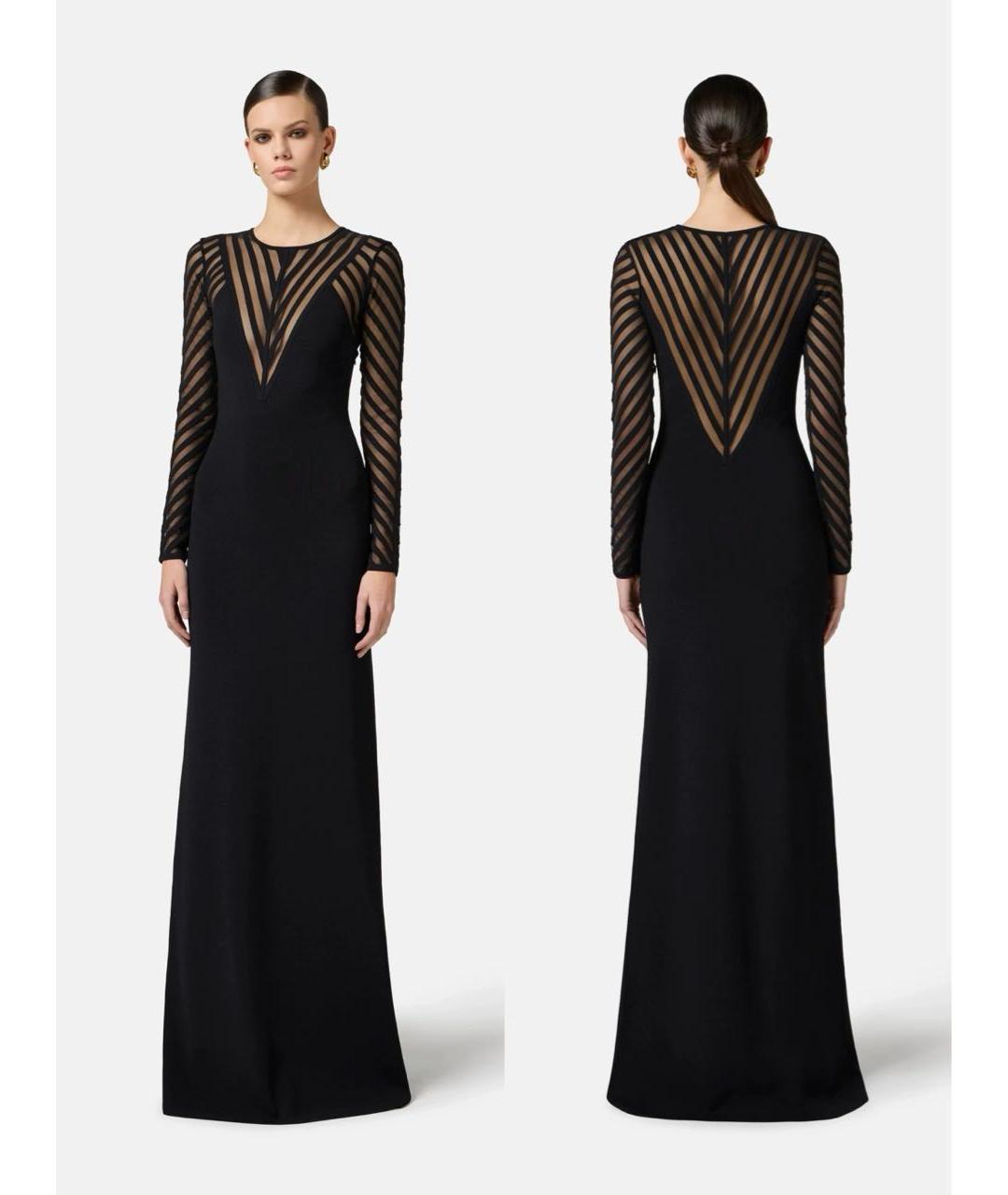 ELISABETTA FRANCHI Черное вискозное вечернее платье, фото 2