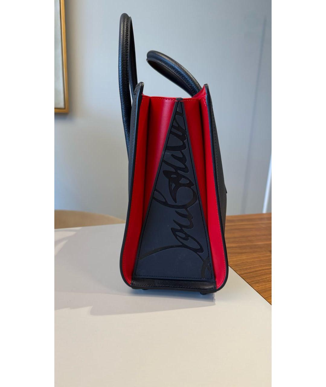 CHRISTIAN LOUBOUTIN Черная кожаная сумка тоут, фото 2