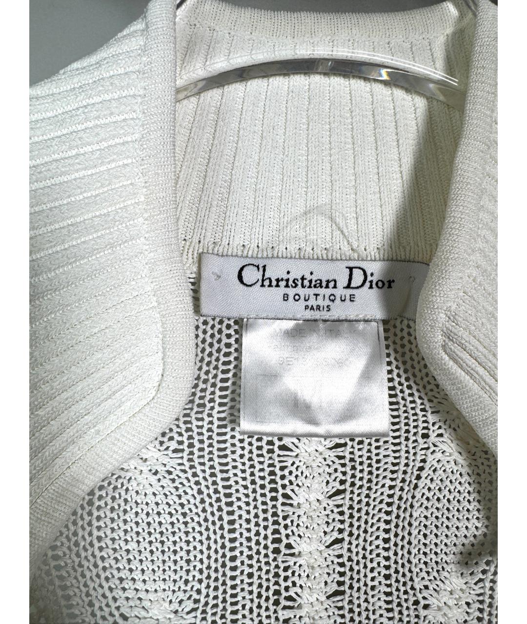 CHRISTIAN DIOR Белый вискозный кардиган, фото 8