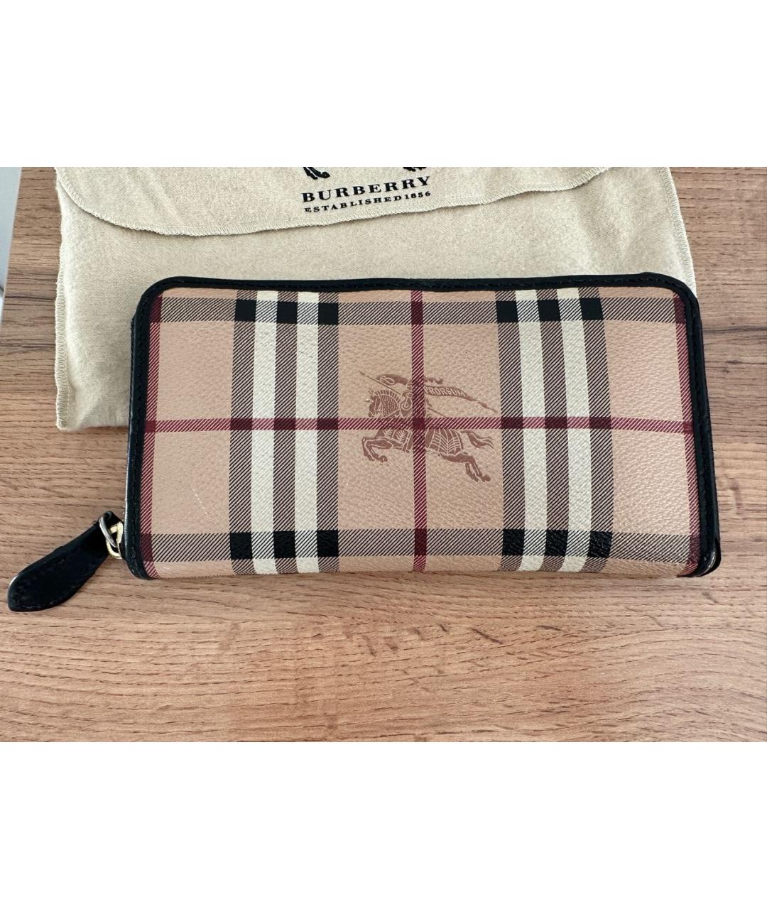 BURBERRY Бежевый кожаный кошелек, фото 9