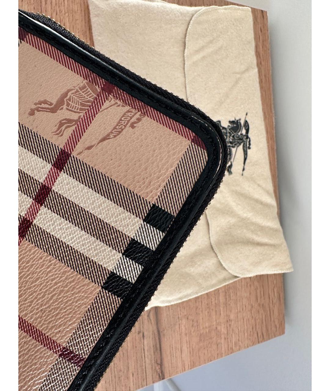BURBERRY Бежевый кожаный кошелек, фото 6