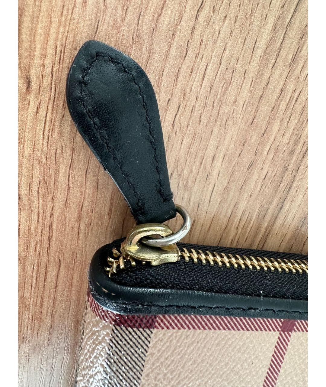 BURBERRY Бежевый кожаный кошелек, фото 7
