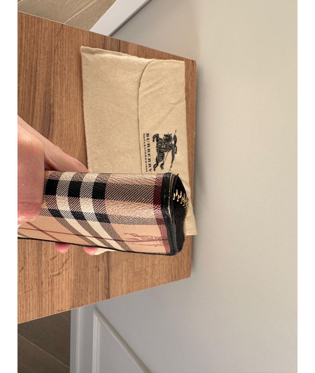 BURBERRY Бежевый кожаный кошелек, фото 5