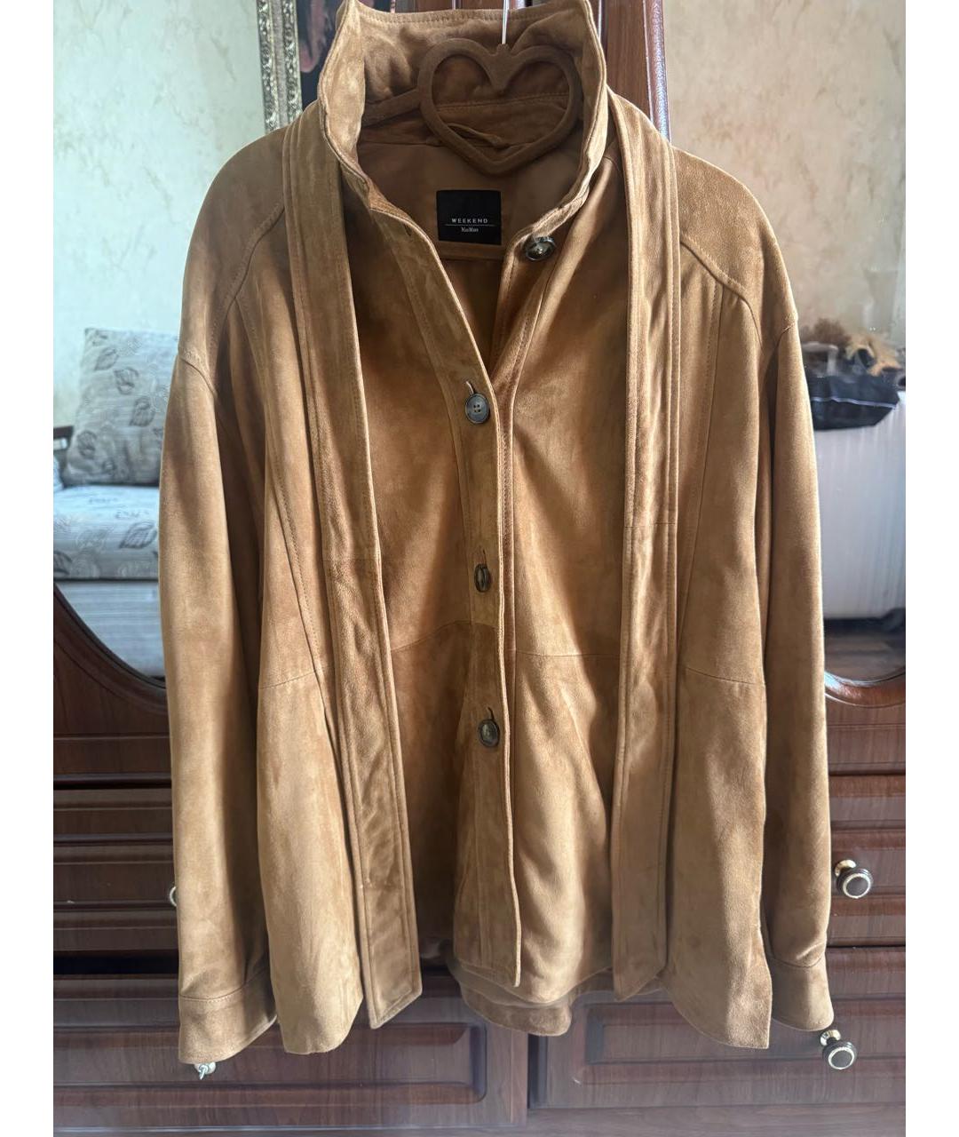 WEEKEND MAX MARA Горчичная замшевая куртка, фото 7
