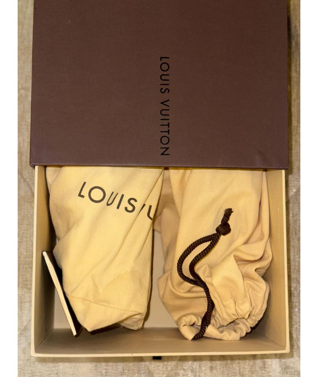 LOUIS VUITTON Бордовые кожаные слипоны, фото 5