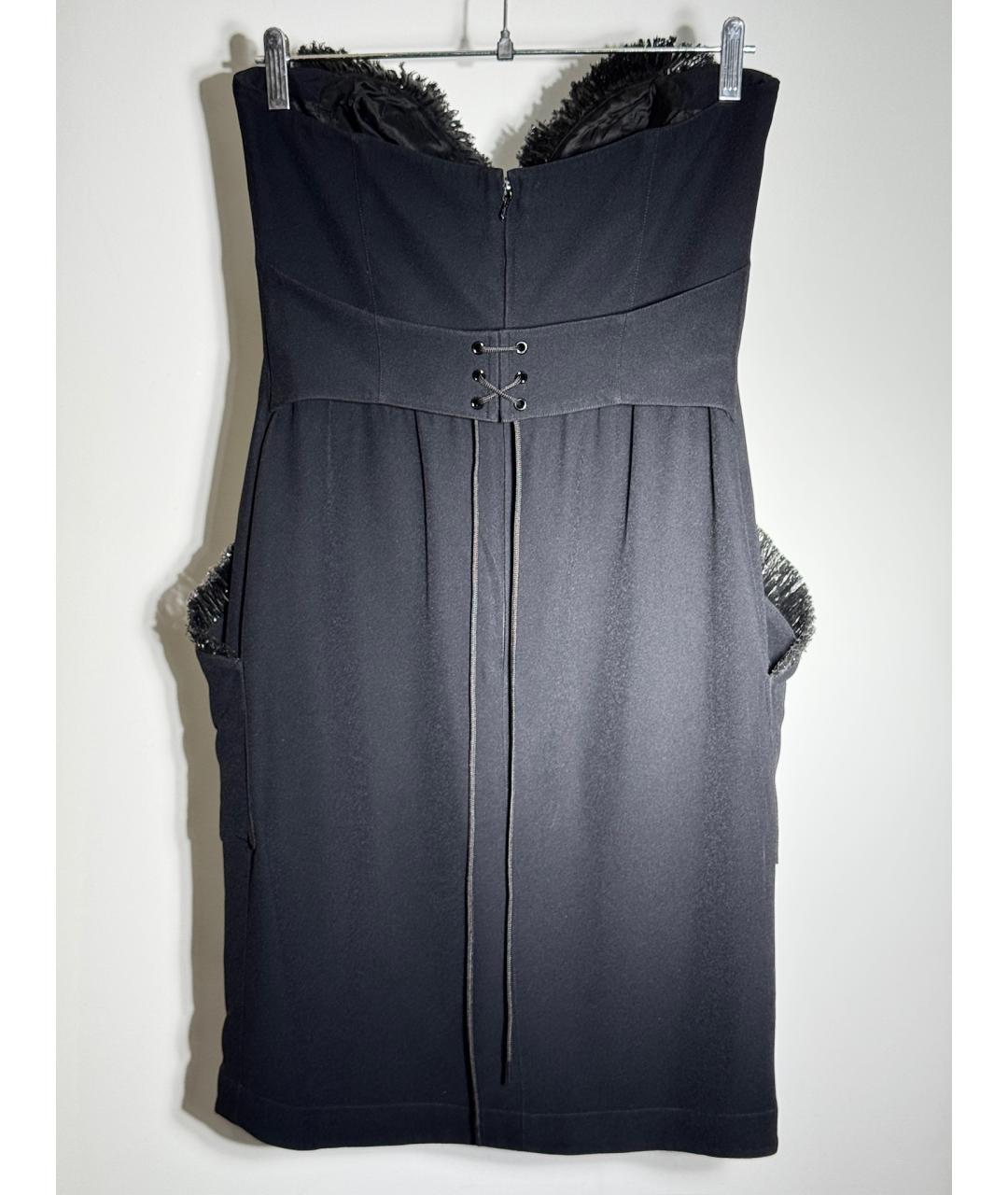 THIERRY MUGLER VINTAGE Черное вискозное коктейльное платье, фото 6