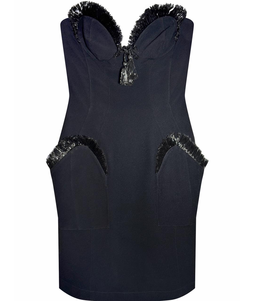 THIERRY MUGLER VINTAGE Черное вискозное коктейльное платье, фото 1