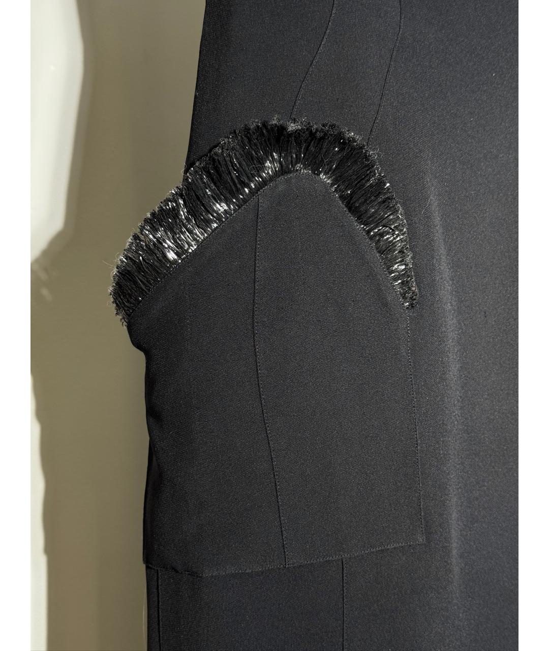 THIERRY MUGLER VINTAGE Черное вискозное коктейльное платье, фото 7