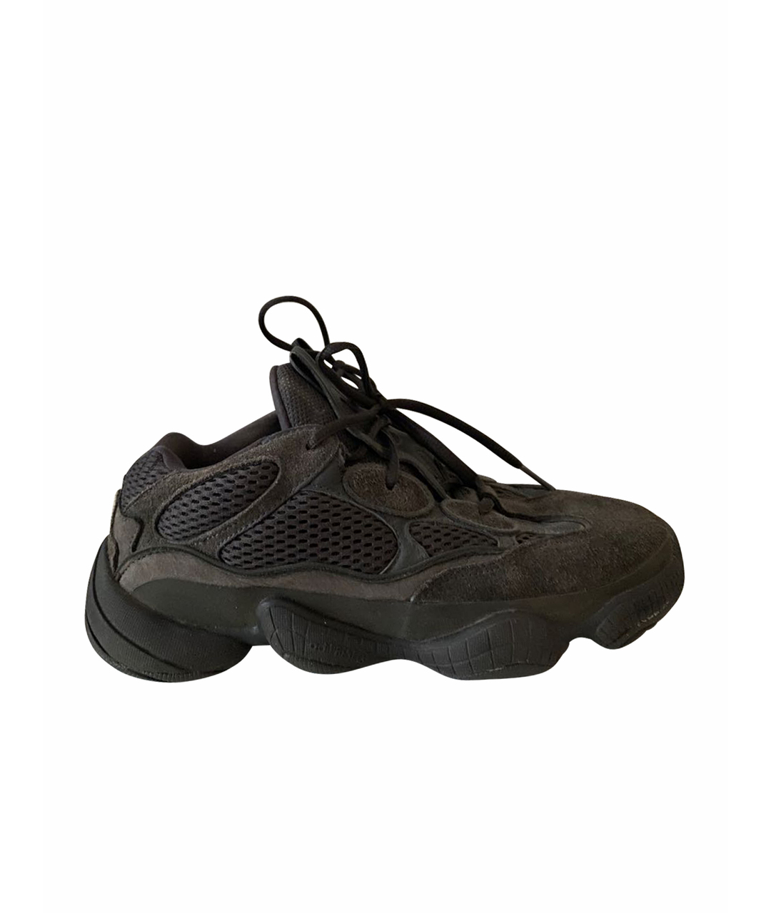 ADIDAS YEEZY Антрацитовые замшевые низкие кроссовки / кеды, фото 1