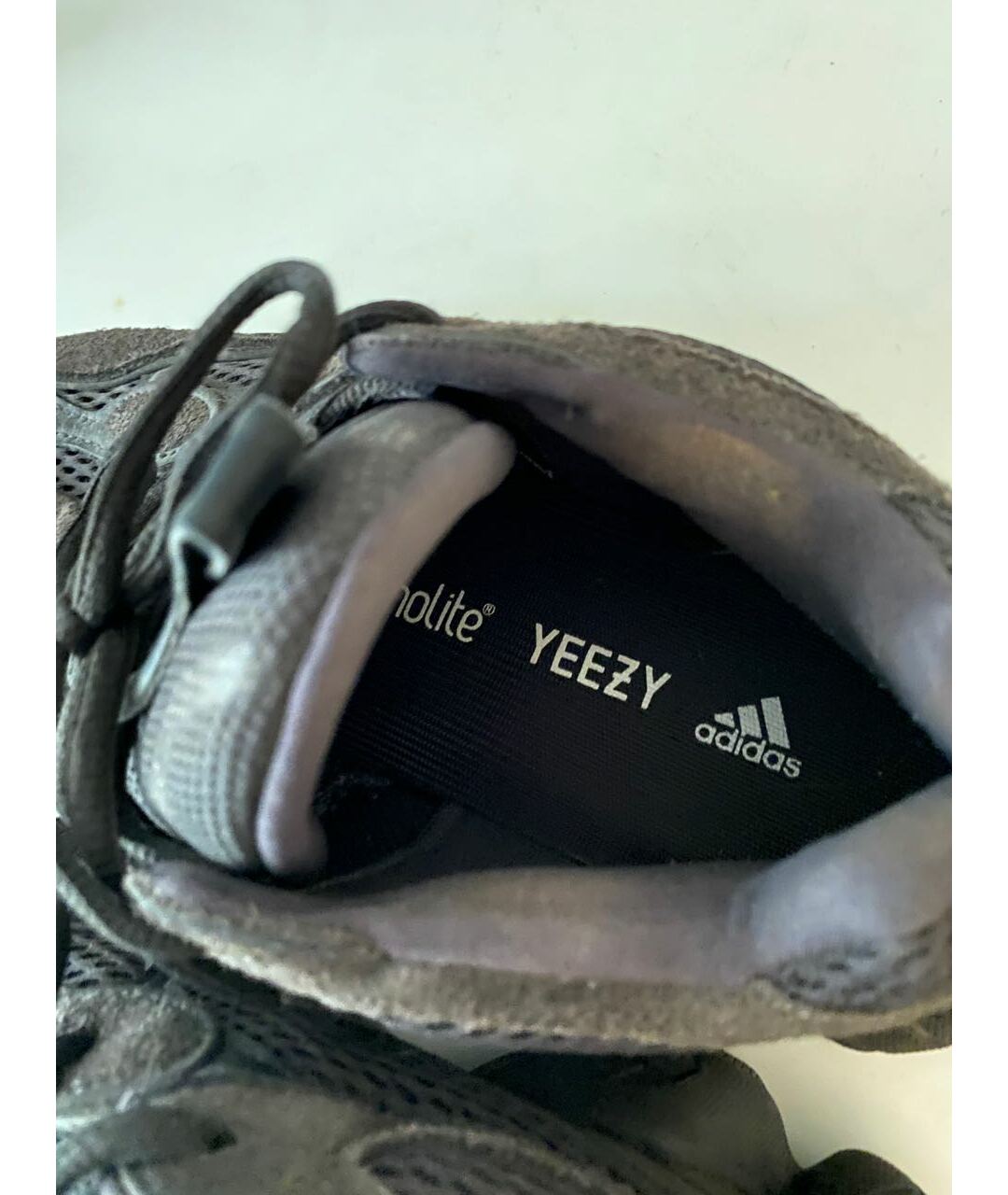 ADIDAS YEEZY Антрацитовые замшевые низкие кроссовки / кеды, фото 4