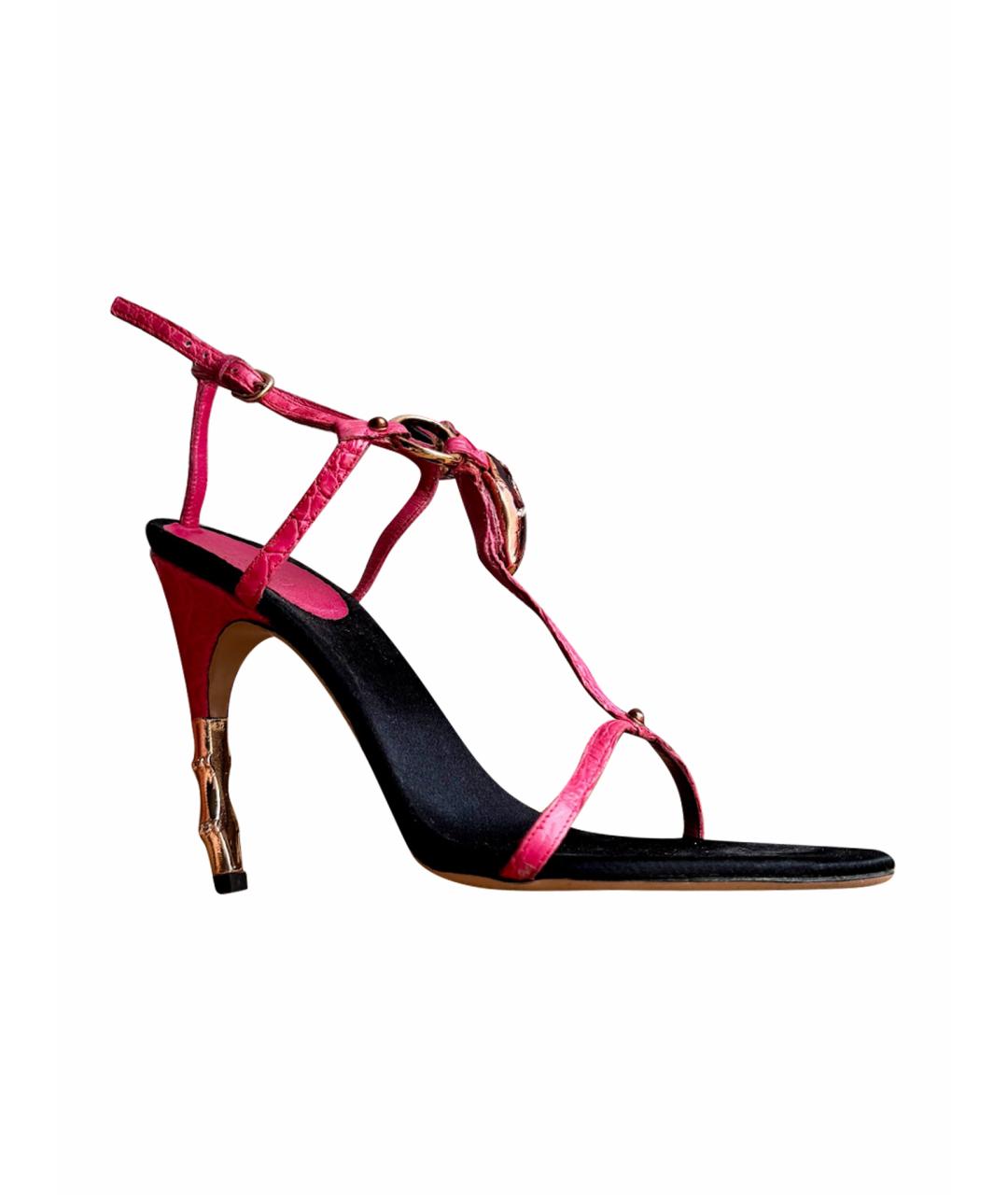 GUCCI Фуксия босоножки, фото 1