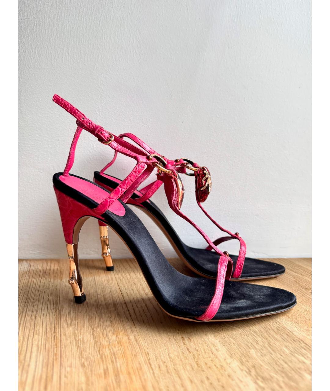 GUCCI Фуксия босоножки, фото 4