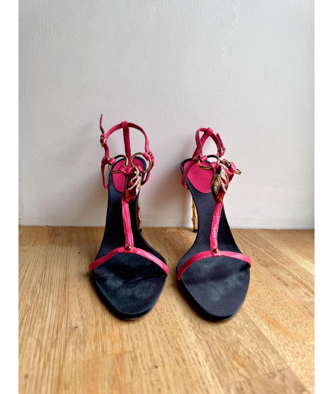 GUCCI Фуксия босоножки, фото 3