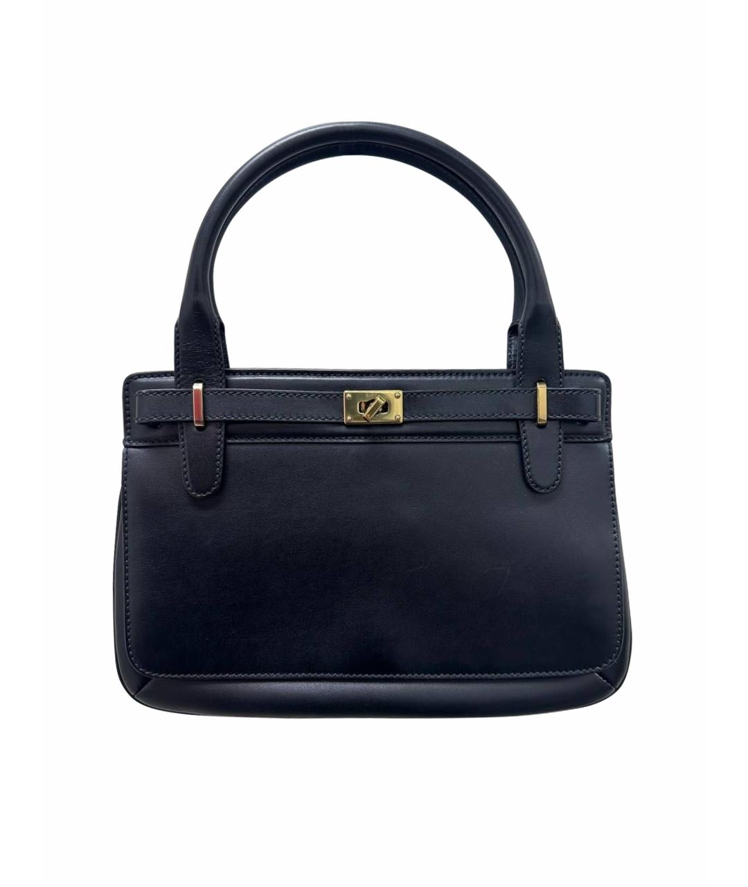 GUCCI Черная кожаная сумка с короткими ручками, фото 1