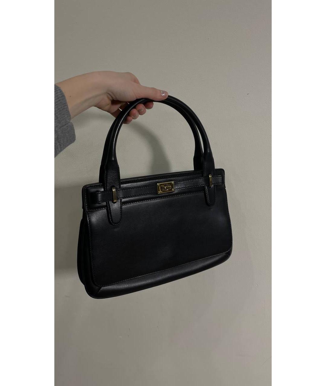 GUCCI Черная кожаная сумка с короткими ручками, фото 4