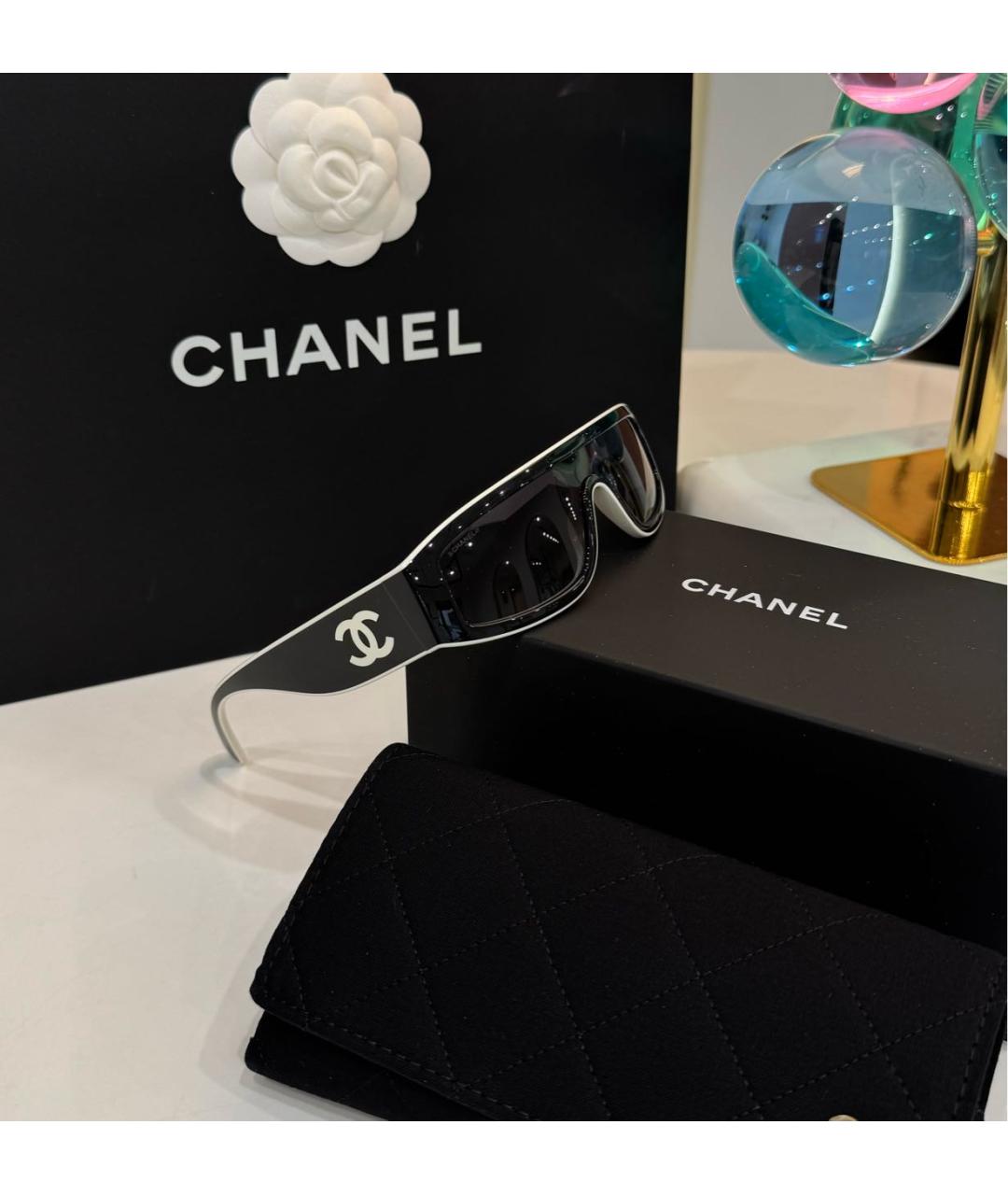 CHANEL Черные пластиковые солнцезащитные очки, фото 4