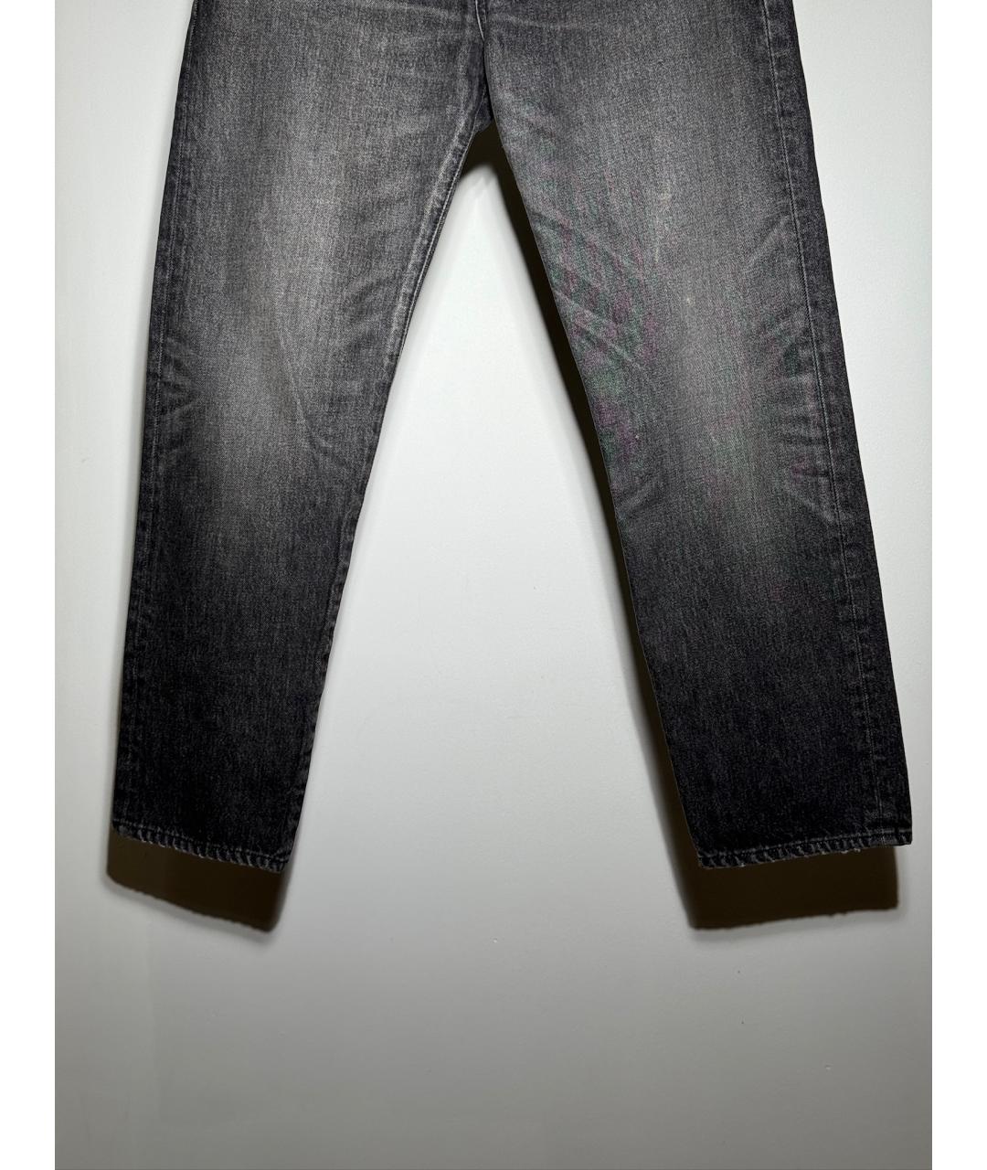 SAINT LAURENT Серые хлопковые прямые джинсы, фото 5