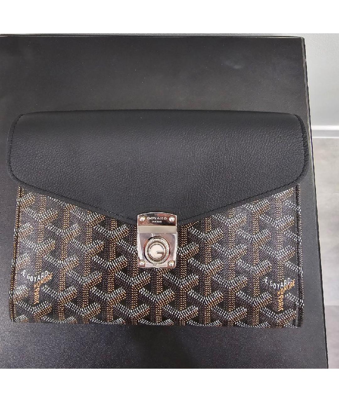 GOYARD Черная кожаная сумка на плечо, фото 6