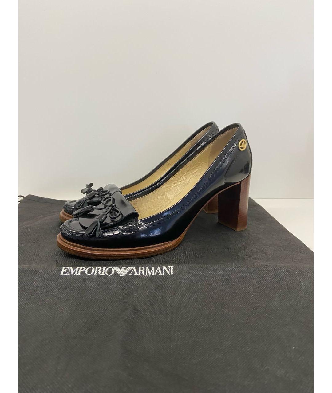 EMPORIO ARMANI Черные кожаные туфли, фото 8