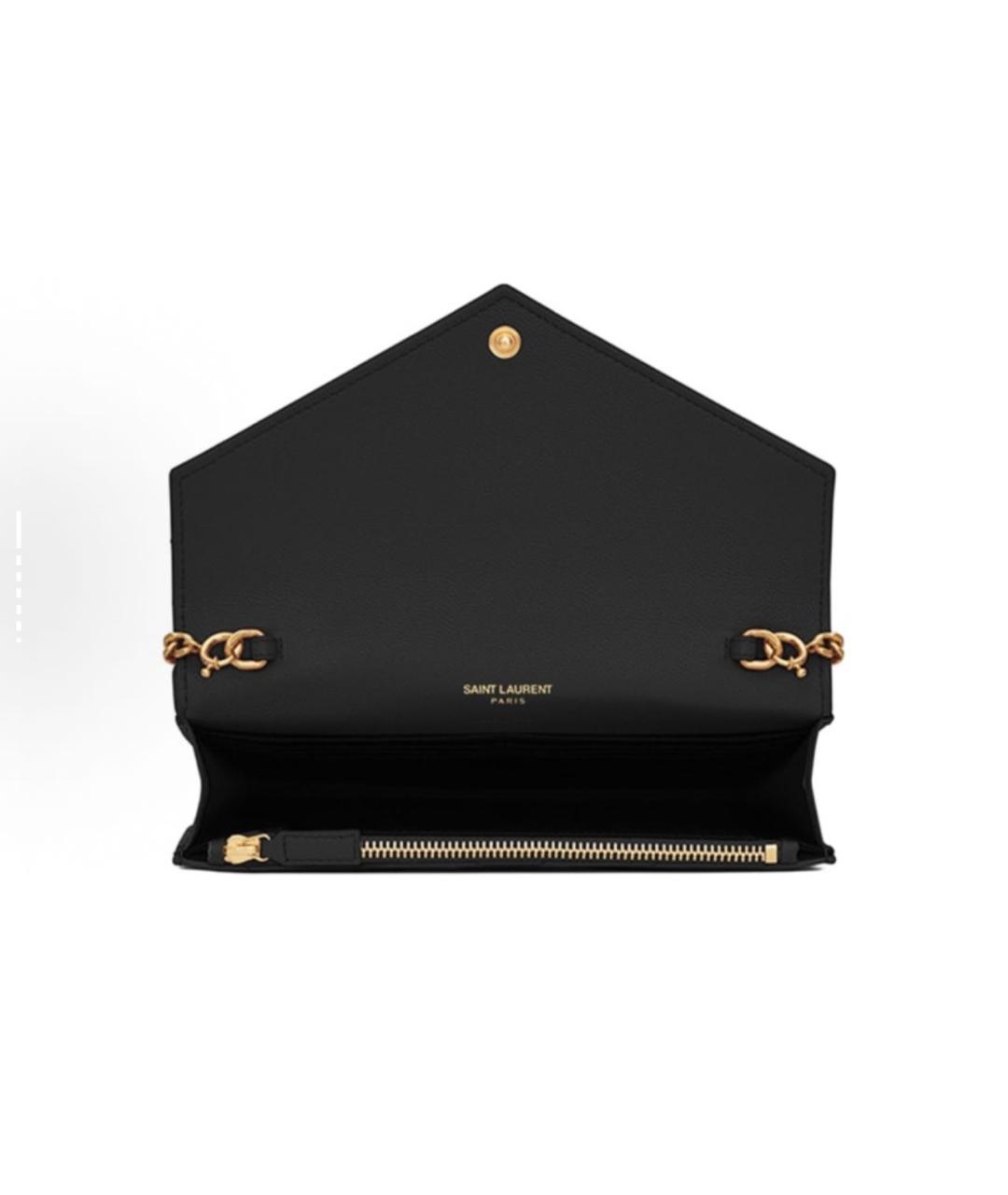 SAINT LAURENT Черная кожаная сумка через плечо, фото 3