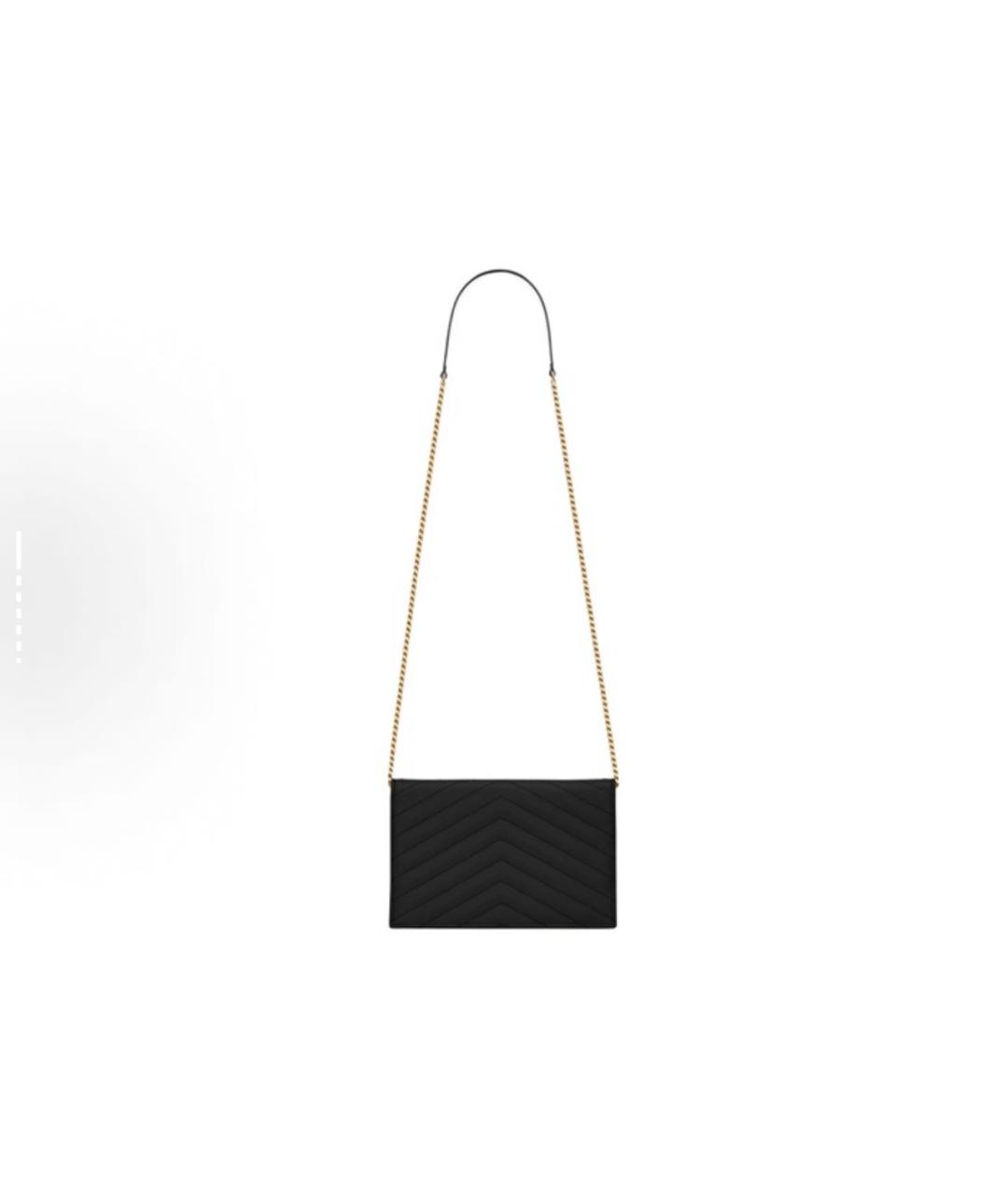 SAINT LAURENT Черная кожаная сумка через плечо, фото 2