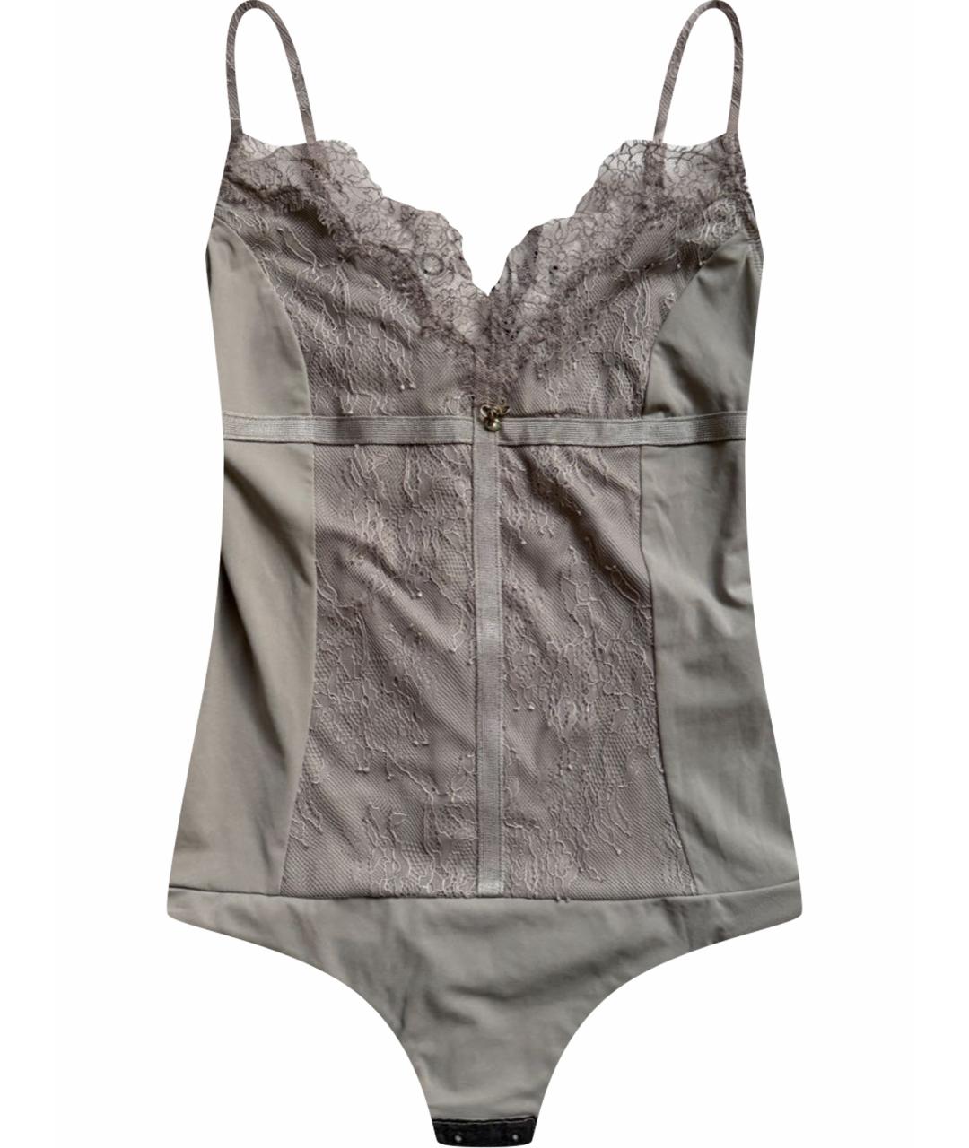 ELISABETTA FRANCHI Антрацитовое полиамидовое боди, фото 1