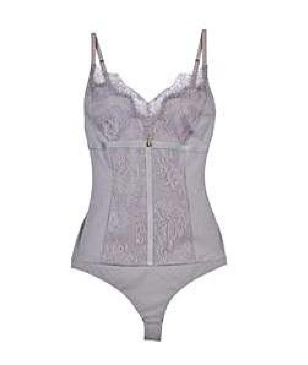 ELISABETTA FRANCHI Антрацитовое полиамидовое боди, фото 8