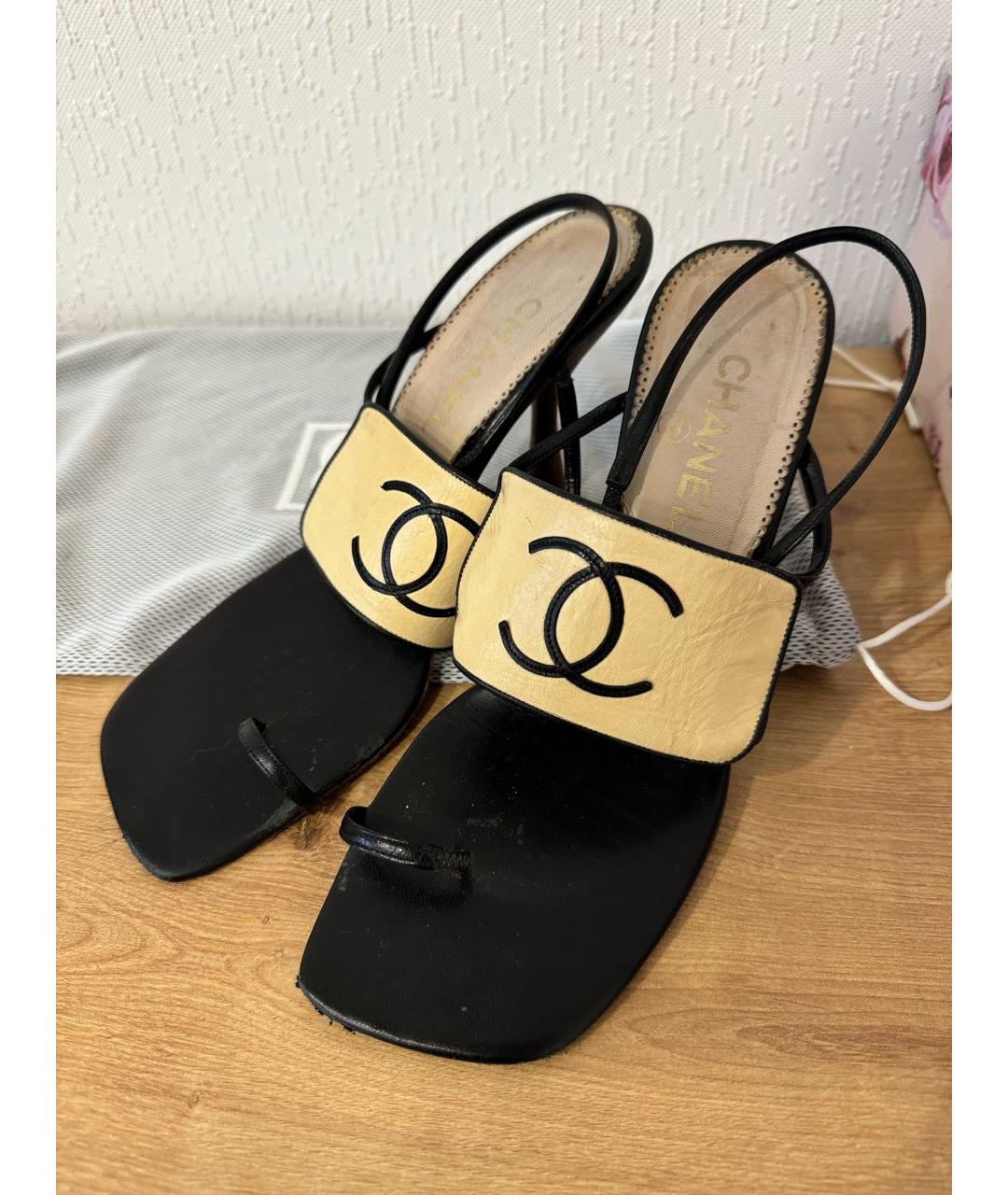 CHANEL Бежевые кожаные мюли, фото 2