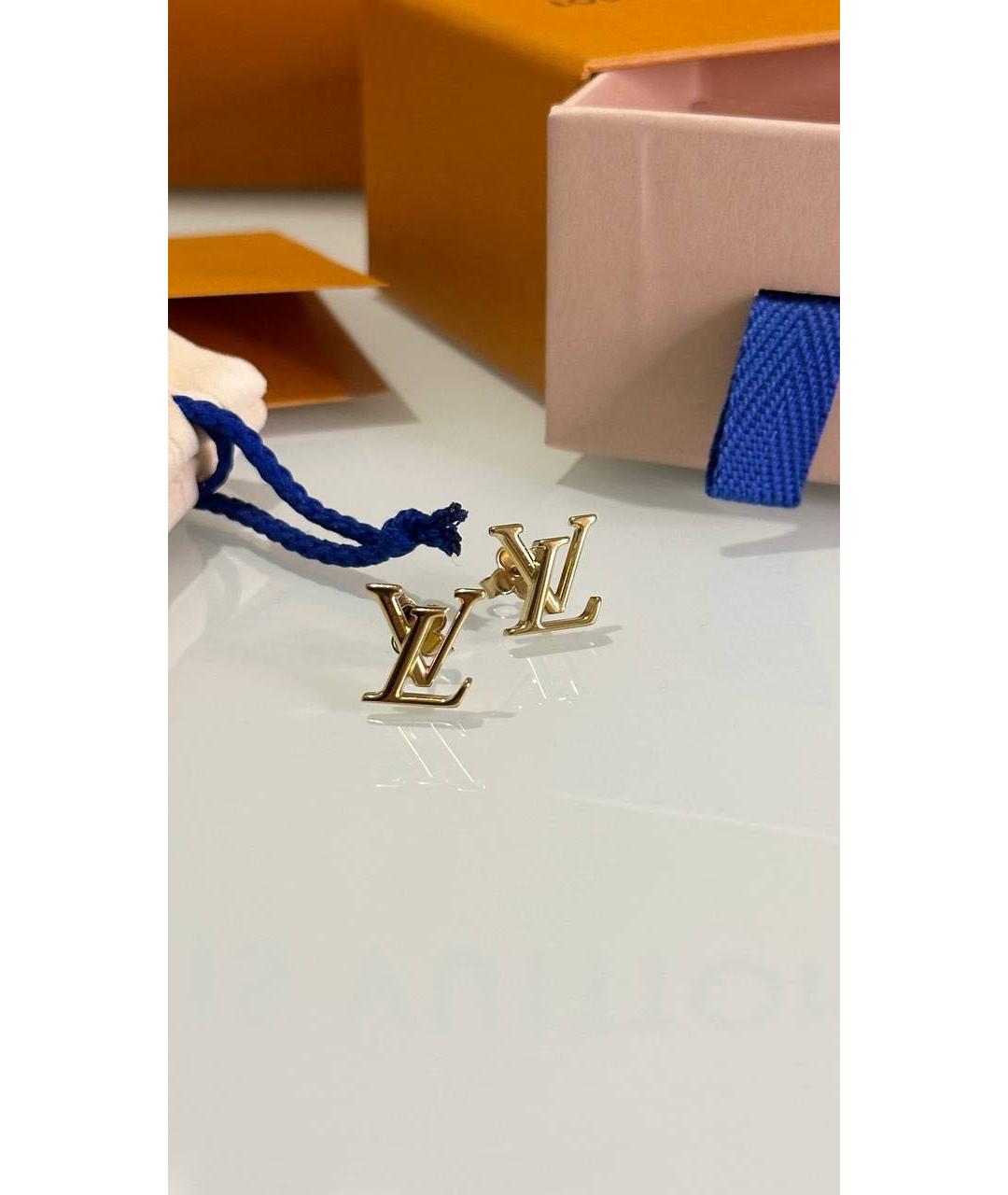 LOUIS VUITTON Золотые металлические серьги, фото 4