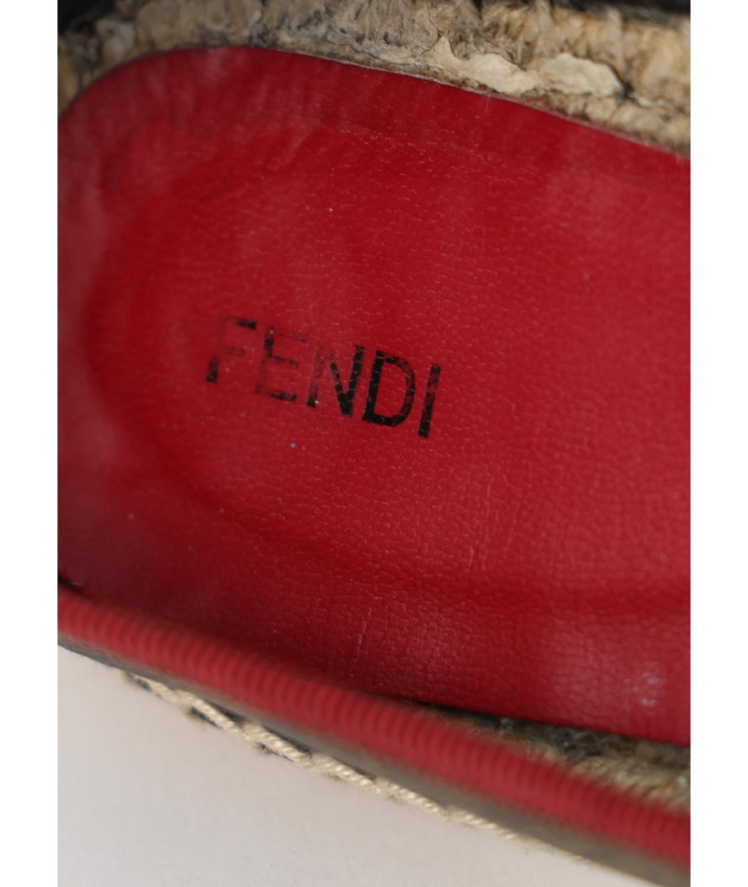 FENDI Коричневые эспадрильи, фото 5