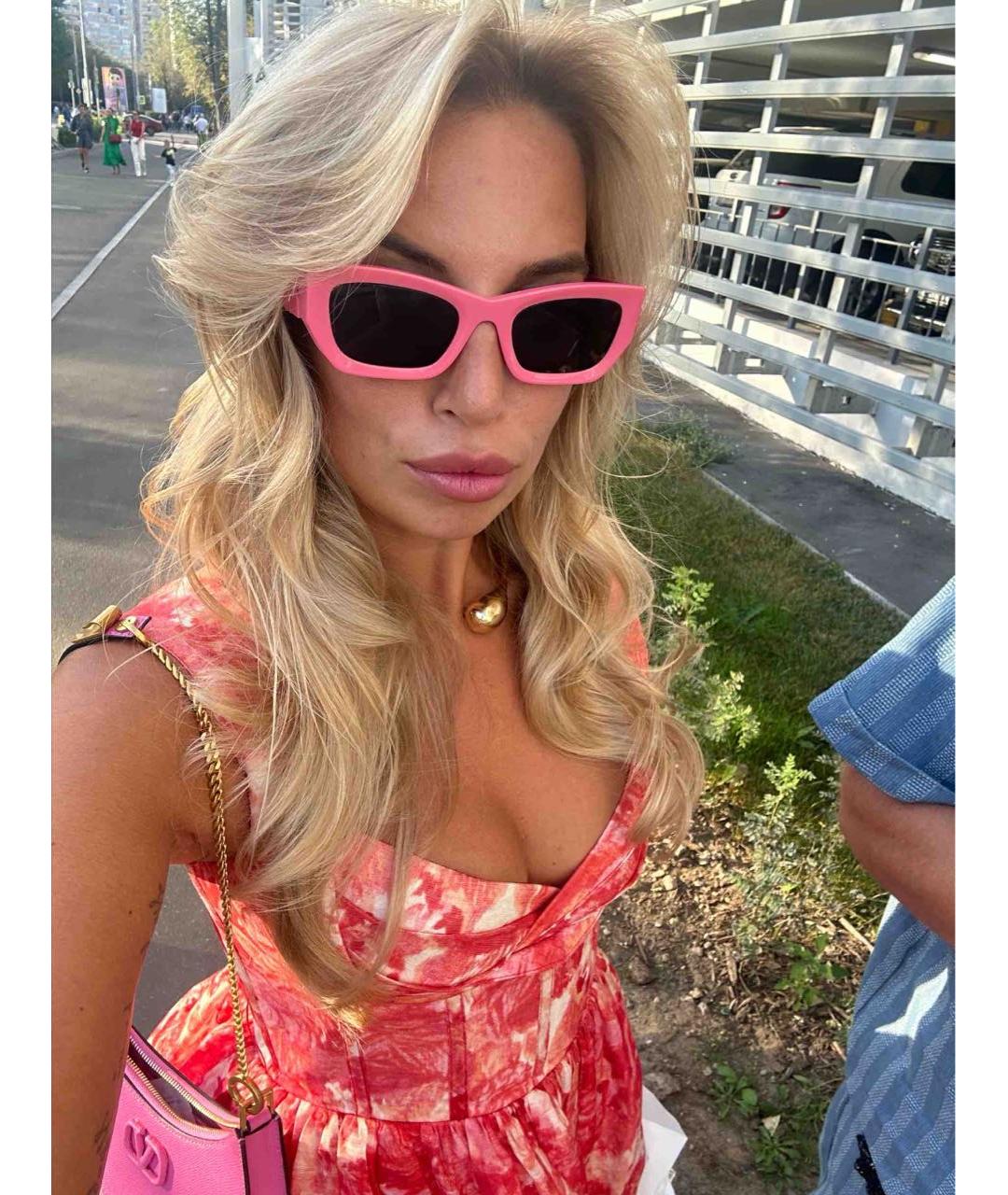 MIU MIU Розовые пластиковые солнцезащитные очки, фото 6