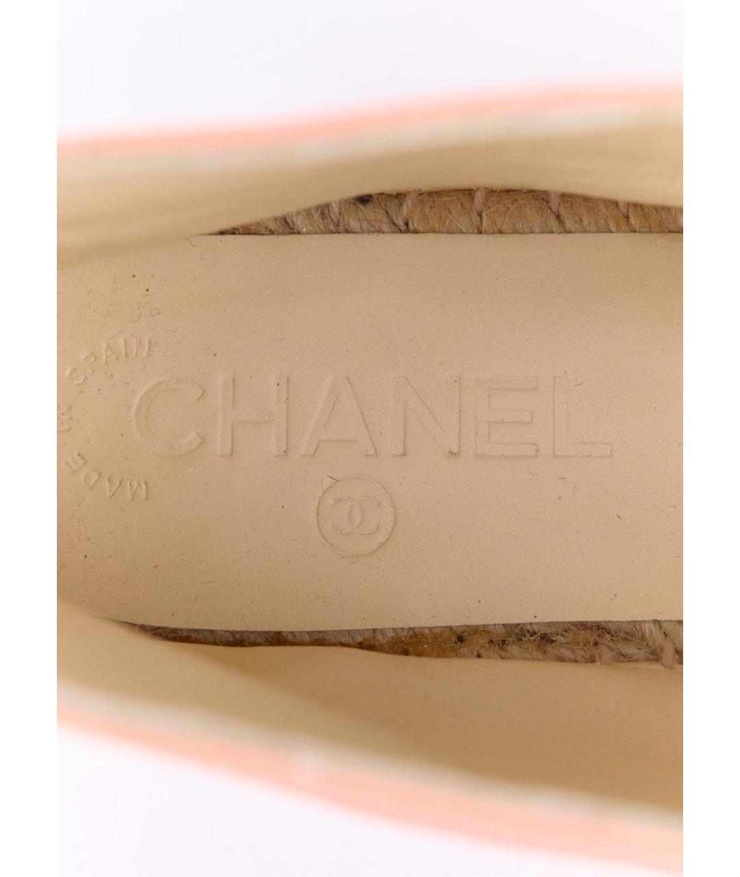 CHANEL Розовые кожаные эспадрильи, фото 5