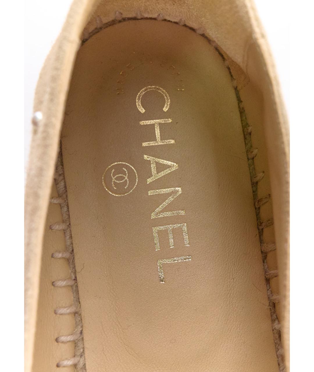 CHANEL Бежевые замшевые эспадрильи, фото 5