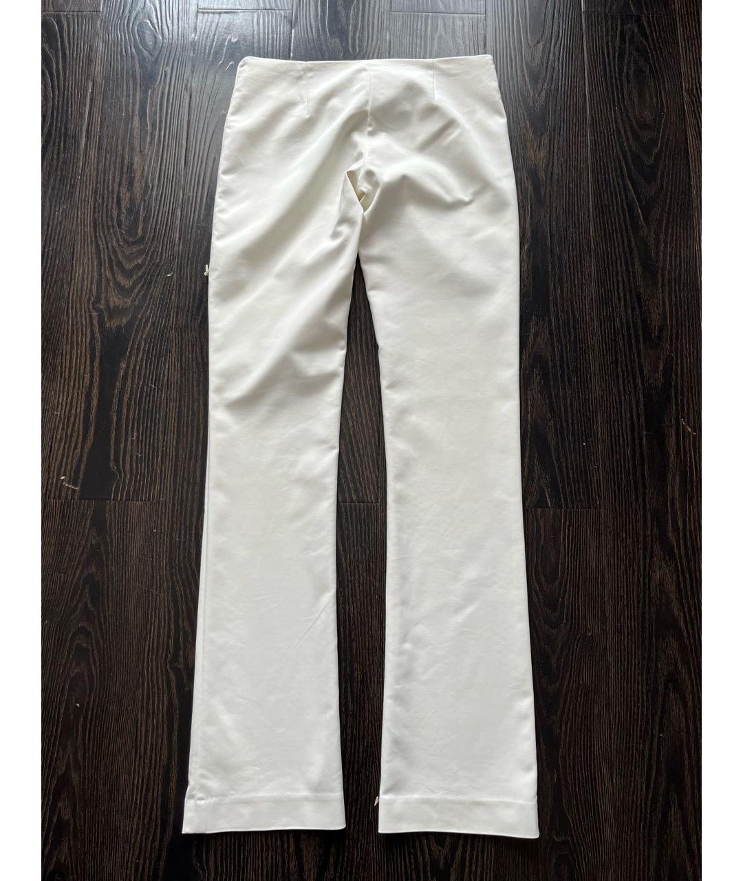 ALEXANDER MCQUEEN Белые синтетические брюки узкие, фото 2