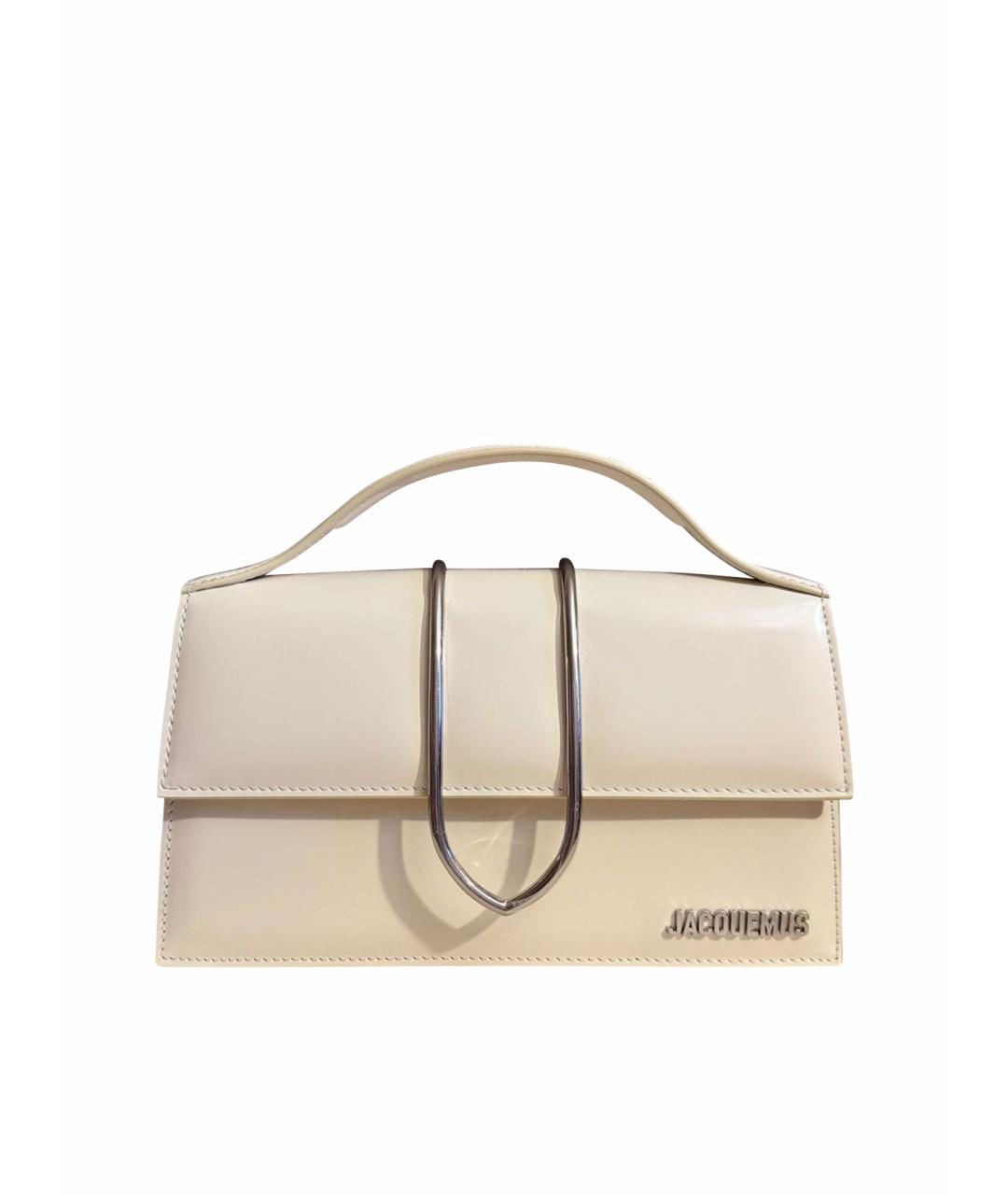 JACQUEMUS Бежевая кожаная сумка через плечо, фото 1