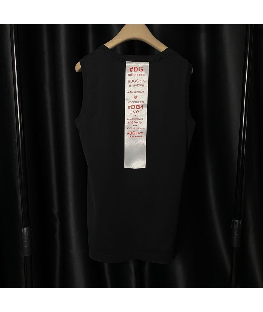 DOLCE&GABBANA Черная хлопковая майка, фото 3