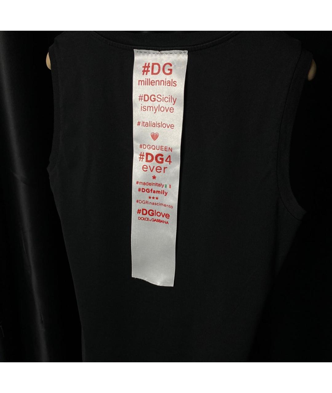 DOLCE&GABBANA Черная хлопковая майка, фото 4